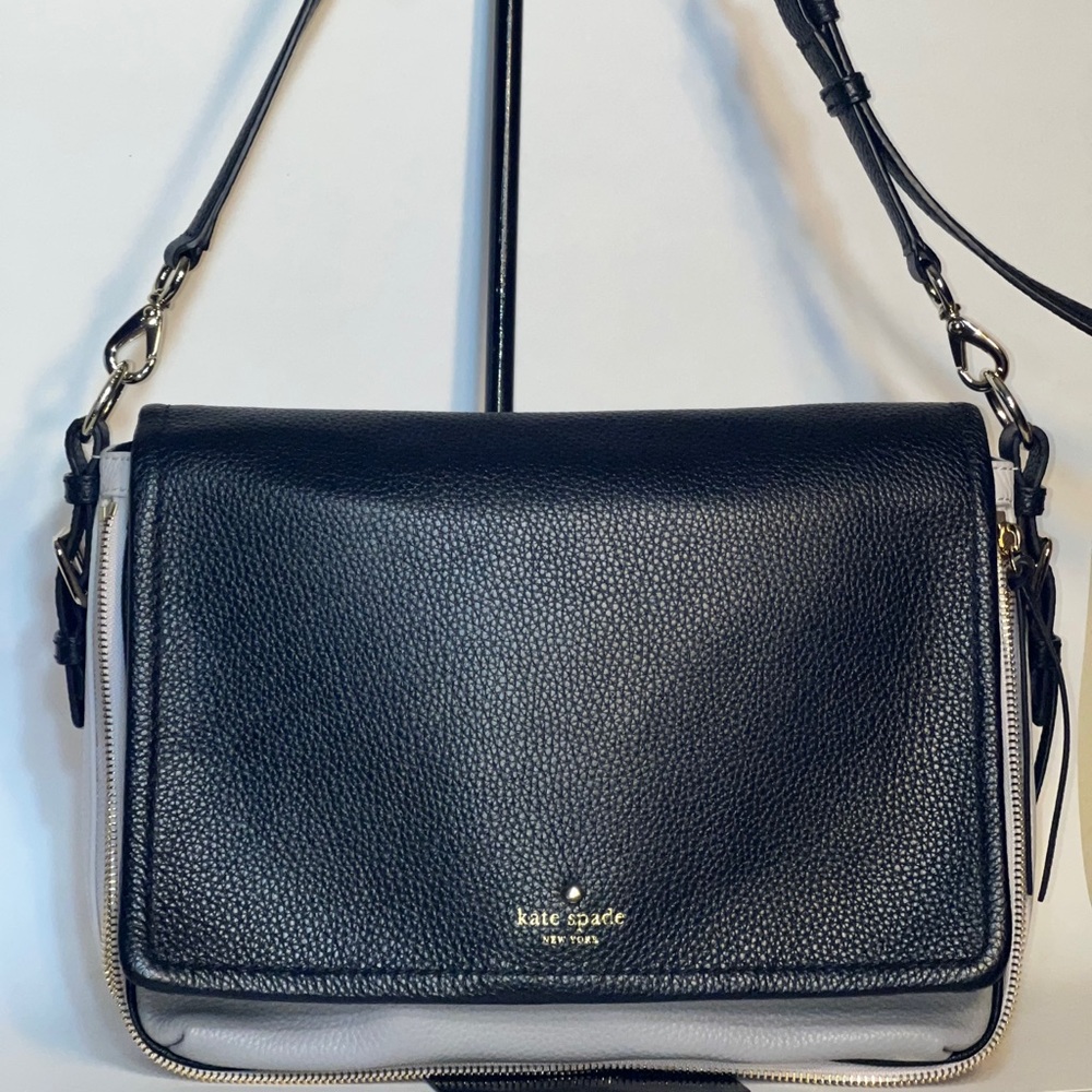 Kate Spade New York Black Grey Large Crossbody Bag
